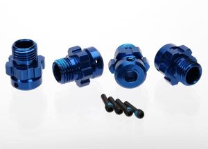 17 mm Blue Aluminum Splined Wheel Hubs & Nuts (4)