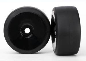 Rear Black Dished Wheels & Belted S1 Slick Tires (2)