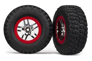 SCT Chrome and Red Wheels w/ BFG Tires (2)