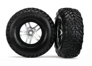 Satin Chrome & Black Wheels w/ SCT Tires (2)