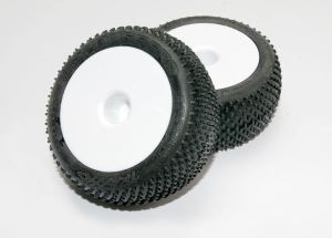 2.2" White Dished Wheels w/ Response Pro Tires (2)
