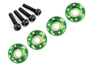 Green Aluminum Wheel Nut Washers (4)