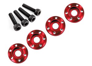 Red Aluminum Wheel Nut Washers (4)