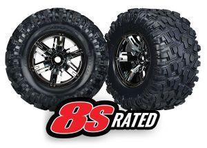 X-Maxx Black Chrome Wheels w/ Maxx AT Tires (2)