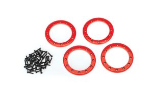 2.2" Red Aluminum Beadlock Rings w/ Screws (4)
