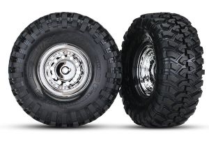 1.9" Chrome Deep Dish Wheels w/ Canyon Trail Tires (2)
