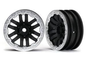 1.9" Black and Satin Chrome TRX Wheels (2)