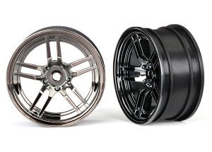 1.9" Black Chrome Split-Spoke Front Wheels (2)