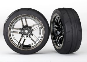 1.9" Black Chrome Front Wheels & Response Tires (2)