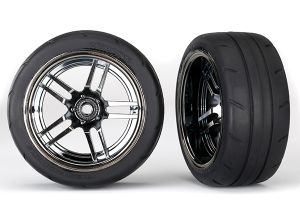 1.9" Black Chrome Rear Wheels & Response Tires (2)
