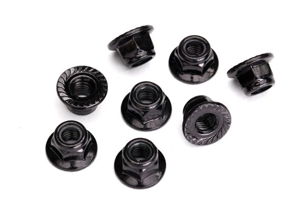 5 mm Black Flanged Serrated Steel Lock Nuts (10), 8447