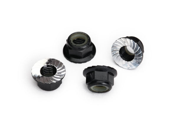 5 mm Black Aluminum Serrated Lock Nuts (4), 8447A