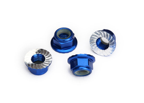 5 mm Blue Aluminum Serrated Lock Nuts (4), 8447X
