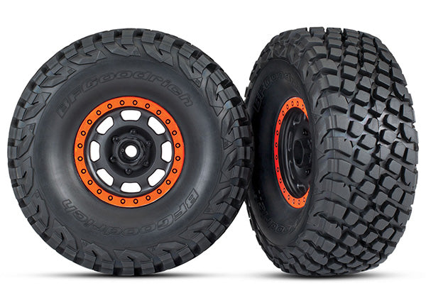 Desert Racer Black & Orange Wheels w/ BFG Tires (2), 8472