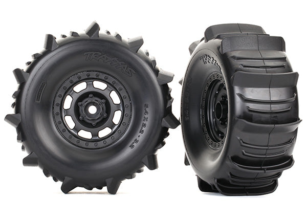 Desert Racer Black Wheels w/ Paddle Tires (2), 8475