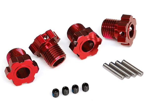 17 mm Red Aluminum Splined Wheel Hubs (4), Part #8654R
